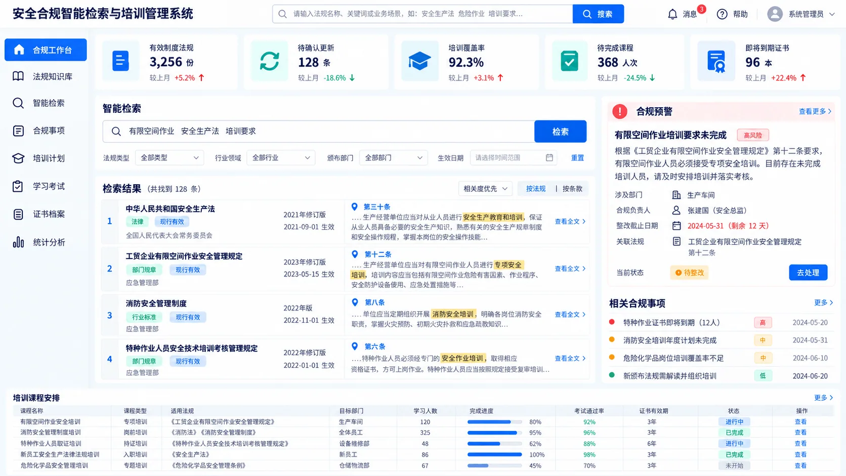 安全作业规程智能检索与培训系统
